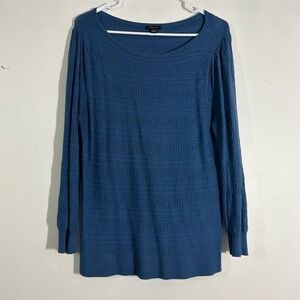 Ann Taylor Factory Women's Blue Knit Pullover Sweater Size L